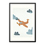 Alles voor de kinder- en babykamer - Ukkie & Boef Poster in lijst Born to be Free Vliegtuigje
