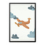 Alles voor de kinder- en babykamer - Ukkie & Boef Poster in lijst Born to be Free Vliegtuigje