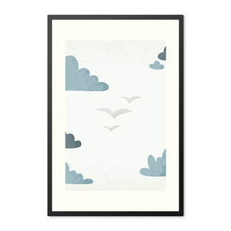 Alles voor de kinder- en babykamer - Ukkie & Boef Poster in lijst Born to be Free Vogels