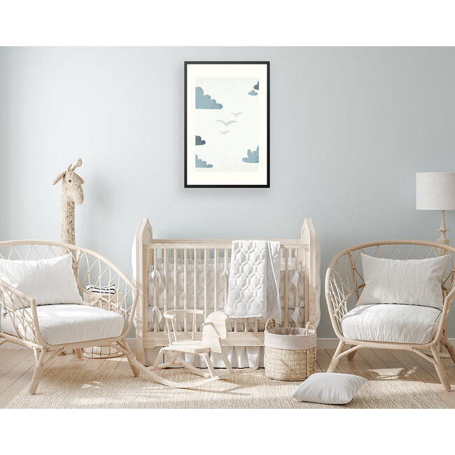 Alles voor de kinder- en babykamer - Ukkie & Boef Poster in lijst Born to be Free Vogels