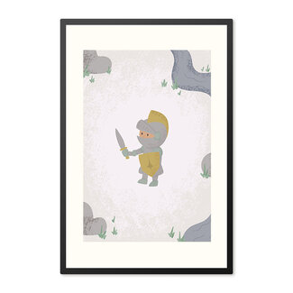 Alles voor de kinder- en babykamer - Ukkie & Boef Poster in lijst Born to be Brave Ridder