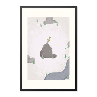 Alles voor de kinder- en babykamer - Ukkie & Boef Poster in lijst Born to be Brave Zwaardje