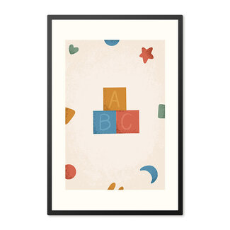Alles voor de kinder- en babykamer - Ukkie & Boef Poster in lijst Born to be Me Letterblokken