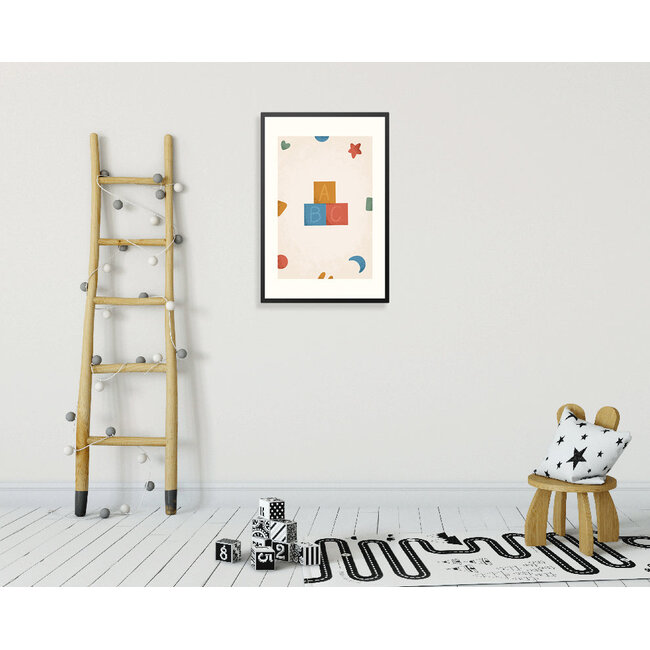 Alles voor de kinder- en babykamer - Ukkie & Boef Poster in lijst Born to be Me Letterblokken