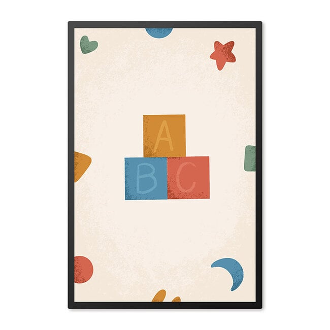Alles voor de kinder- en babykamer - Ukkie & Boef Poster in lijst Born to be Me Letterblokken