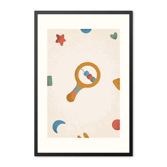 Alles voor de kinder- en babykamer - Ukkie & Boef Poster in lijst Born to be Me Rammelaar