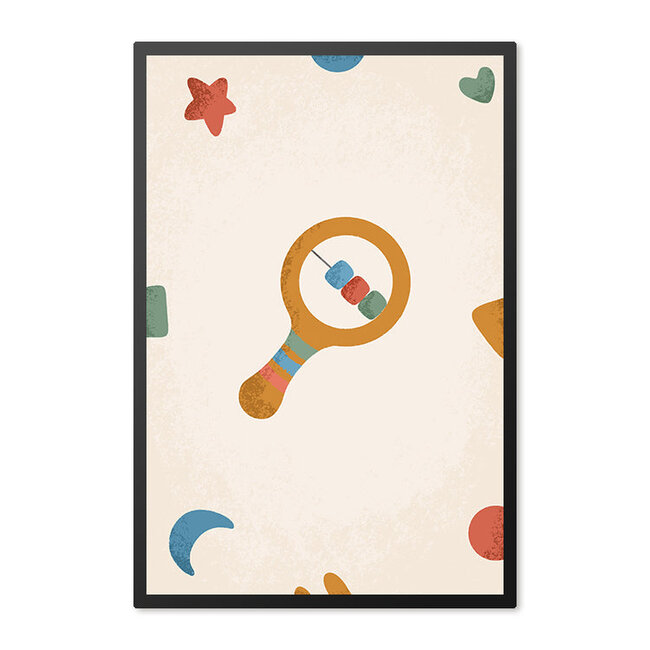 Alles voor de kinder- en babykamer - Ukkie & Boef Poster in lijst Born to be Me Rammelaar