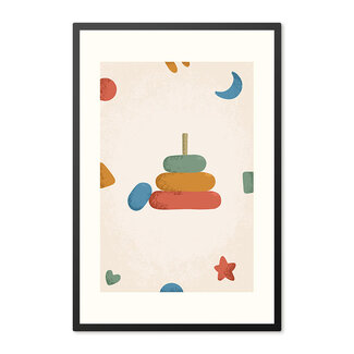 Alles voor de kinder- en babykamer - Ukkie & Boef Poster in lijst Born to be Me Stapelringen