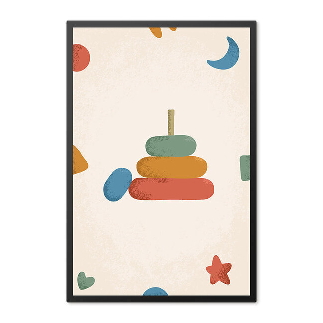 Alles voor de kinder- en babykamer - Ukkie & Boef Poster in lijst Born to be Me Stapelringen