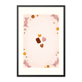 Alles voor de kinder- en babykamer - Ukkie & Boef Poster in lijst Born to be Sweet Love Candy