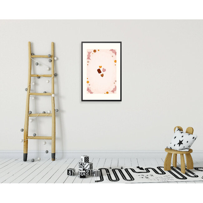 Alles voor de kinder- en babykamer - Ukkie & Boef Poster in lijst Born to be Sweet Love Candy