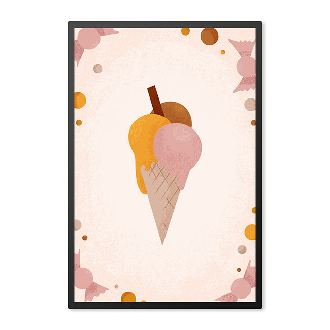 Alles voor de kinder- en babykamer - Ukkie & Boef Poster in lijst Born to be Sweet Ijsje