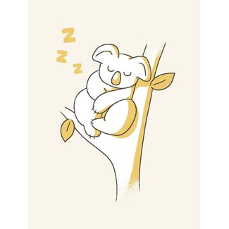 Ukkie & Boef Schilderij Slapende Koala - Slapende Vriendjes - Kinderkamer