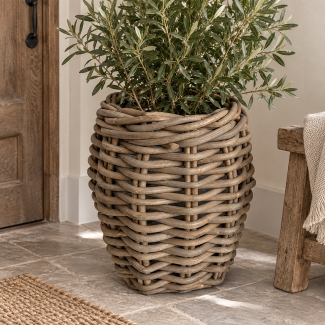 Sweet Living Rotan Plantenmand Winnie - Ø42xH50 cm