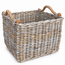 Sweet Living Rieten Opbergmand Greywash Jute Handvatten