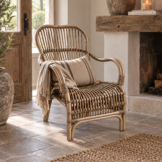 Sweet Living Rotan Loungestoel Greywash - 65x70xH88 cm