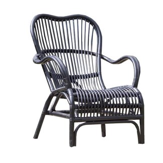 Sweet Living Zwarte Rotan Loungestoel - 67x80xH86 cm