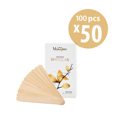maXXime Houten wax spatels groot omdoos (50 x 100 stuks)
