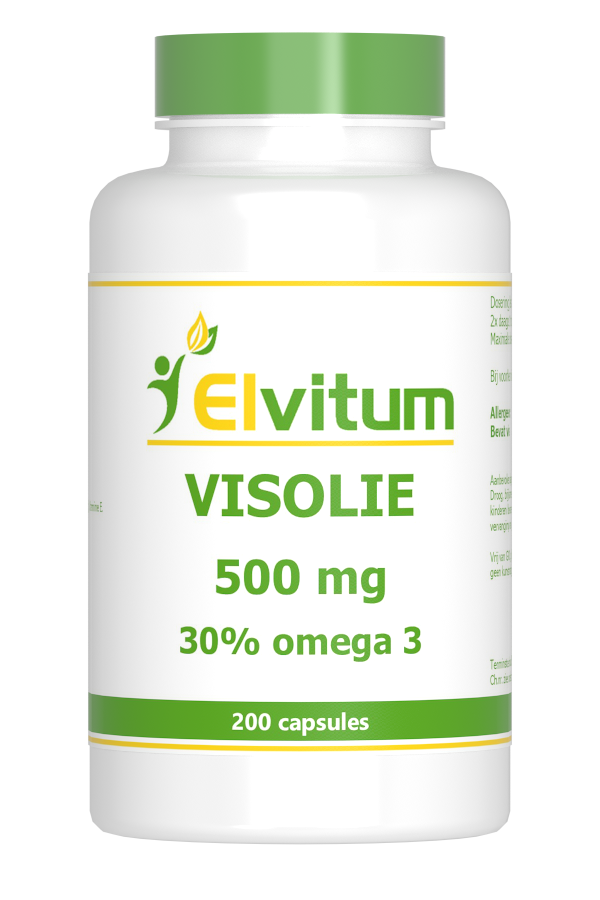 Elvitum Visolie 500 mg Omega 3-30% 200 capsules