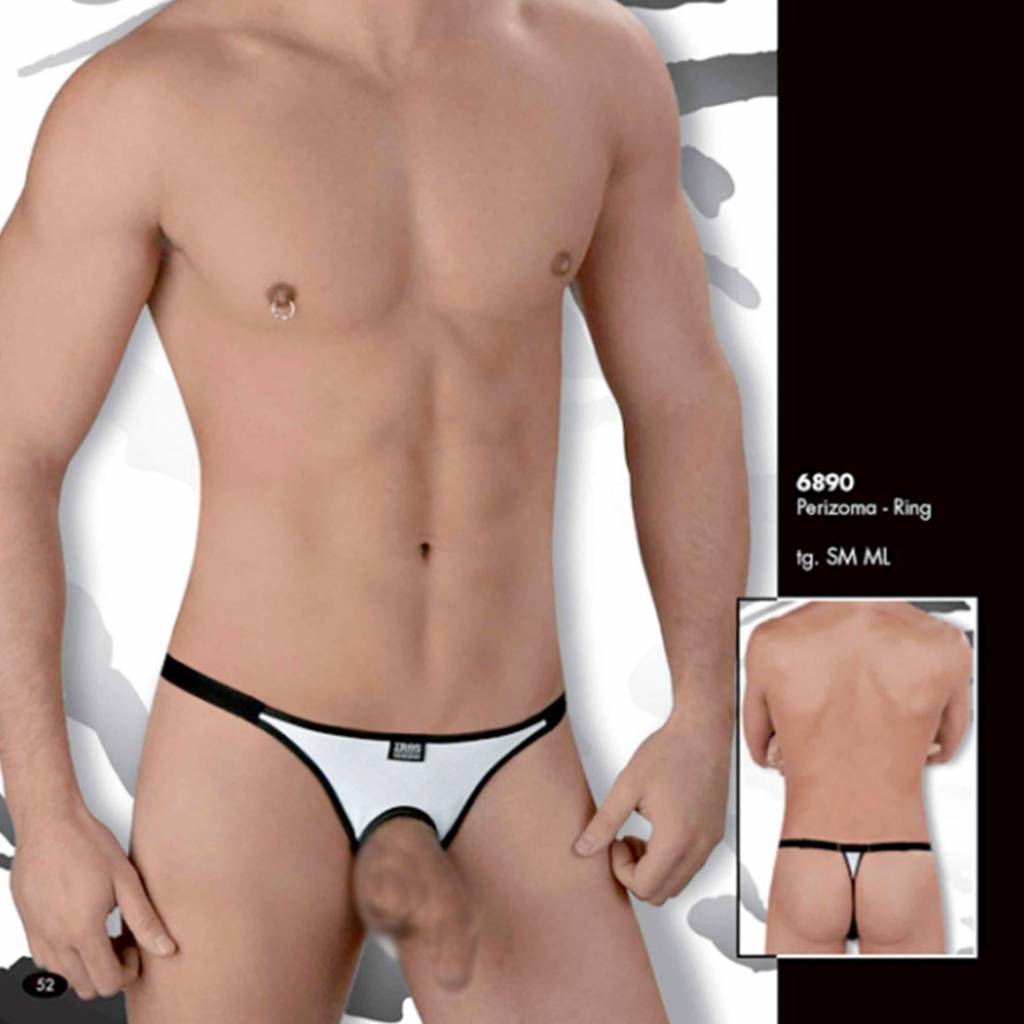 pols gesloten filter Eros Veneziani String met ring <wit> ·6890· - Tothem Underwear for Men
