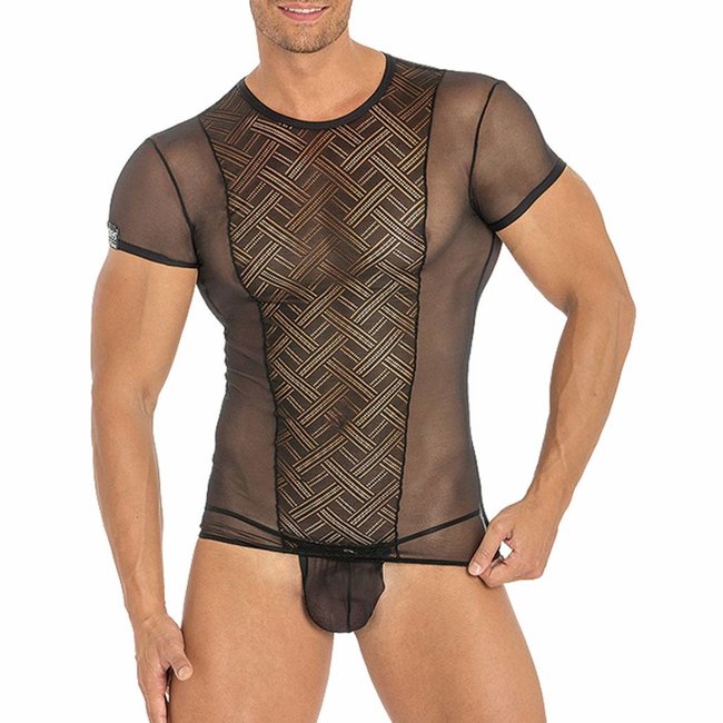 Draaien Vestiging genoeg T-shirt (doorzichtig) <zwart> - Eros Veneziani 7266 - Tothem Underwear for  Men