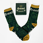 Brand sok met logo's in cadeaudoosje
