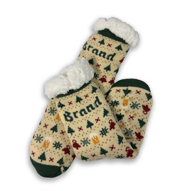 Brand kerstsok fluffy