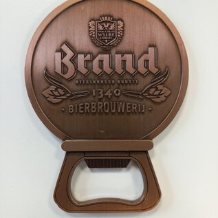 Brand koperen opener in cadeaublikje zwart