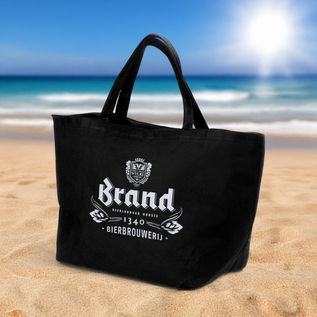 Brand draagtasje klein non-woven zwart