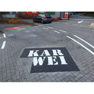 Traffictotaal Vloermarkering bedrijfslogo of eigen teksten en symbolen