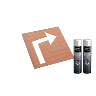 Wegmarkering sjabloon set (Verkeerspijl rechtsaf)