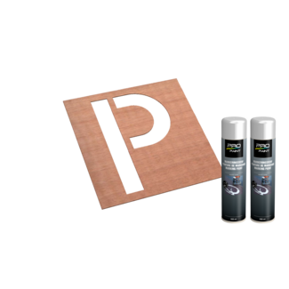 Wegmarkering set (P symbool) voor parkeervak aanduiding