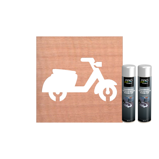 Wegmarkering sjabloon set (Scooter parkeervak)