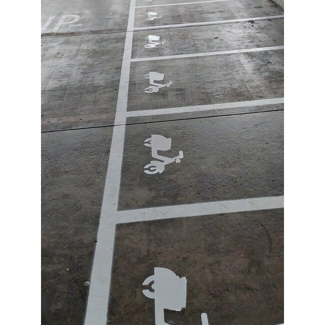 Wegmarkering sjabloon set (Scooter parkeervak)