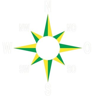 Thermoplast kompas 3-kleurig 400 x 400 cm.