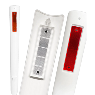 Bermpaal / Reflectorpaal kunststof Flexibel met reflectoren rood wit