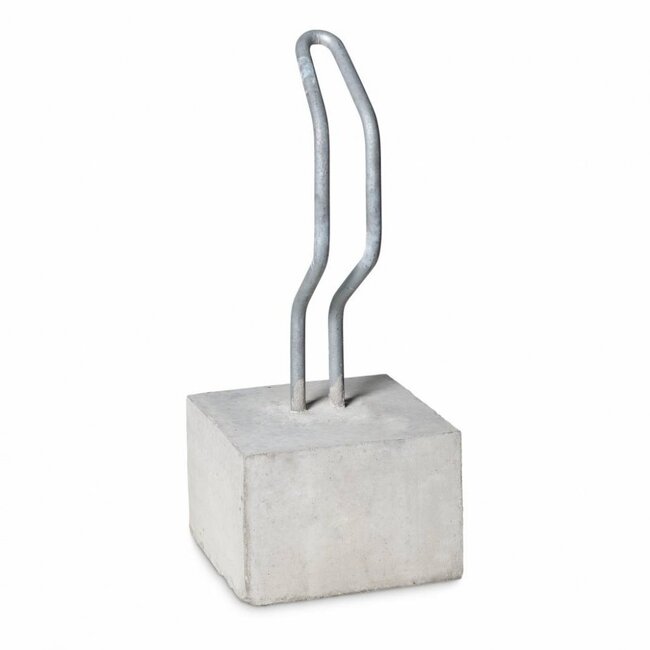 Traffictotaal Fietsbeugel recht - met betonvoet 30x30x20cm