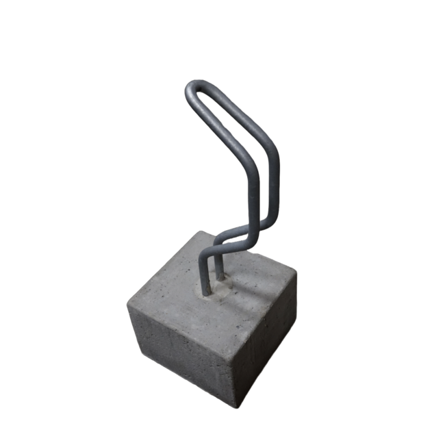 Traffictotaal Fietsbeugel recht - met betonvoet 30x30x20cm