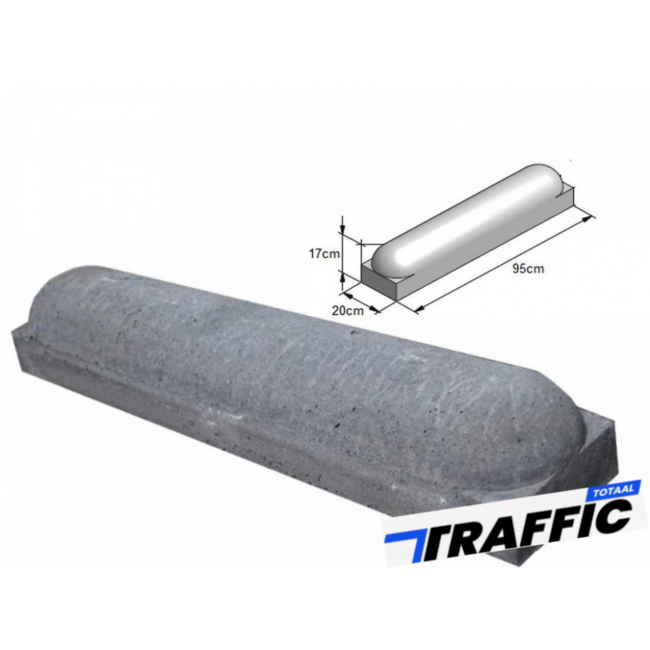 Traffictotaal Stootbanden ROND antraciet - met voet - met voet
