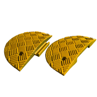 Verkeersdrempel eindstuk kunststof 5cm hoog - geel