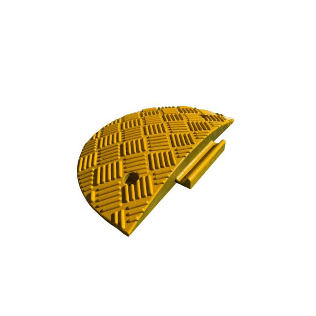 Verkeersdrempel eindstuk kunststof 5cm hoog - geel