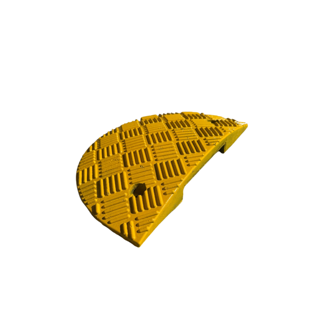 Verkeersdrempel eindstuk kunststof 5cm hoog - geel