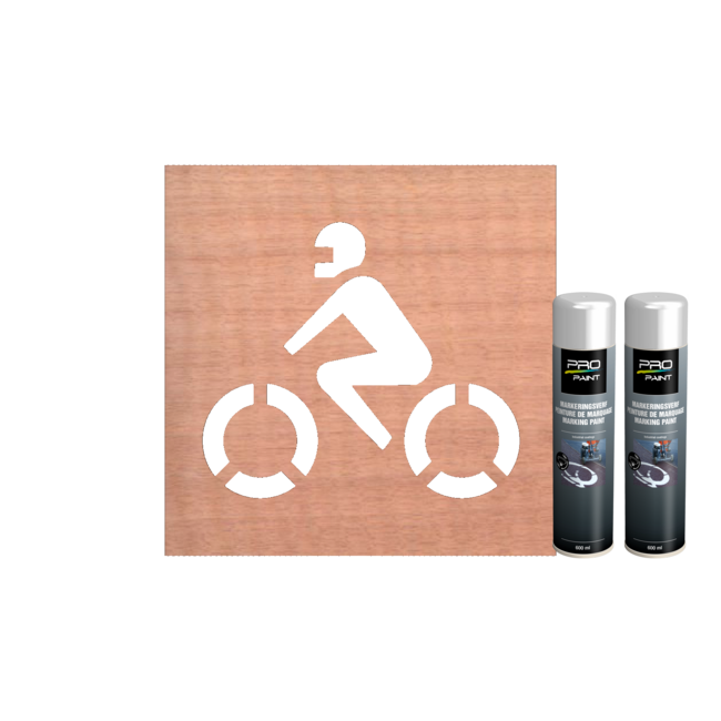 Wegmarkering sjabloon set (Motor parkeervak) met wegenverf