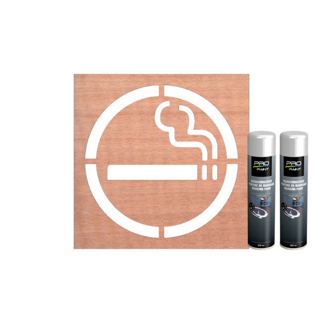 Wegmarkering sjabloon set (Rokerszone toegestaan)