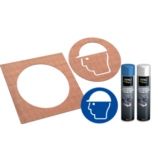 Wegmarkering sjabloon Veiligheidshelm verplicht