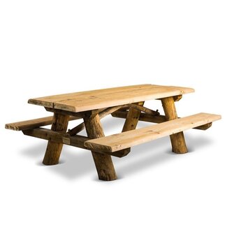 Boomstam picknicktafel kastanje en eiken - 300cm lengte