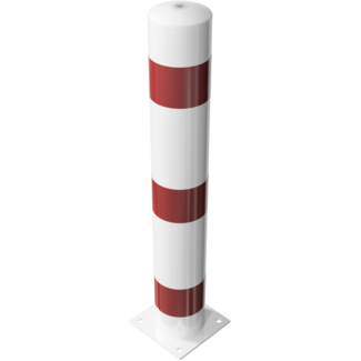 Rampaal rood-wit Ø 152mm met vaste bodemplaat