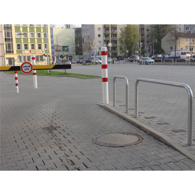 Rampaal rood-wit Ø 152mm uitneembaar met slot