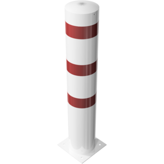 Rampaal rood-wit Ø 273mm met bodemplaat