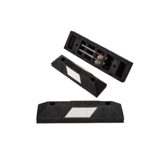 Parkeerstop rubber wit/zwart 55cm reflecterend